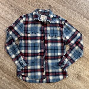Men's American Eagle blue and red flannel shirt size small